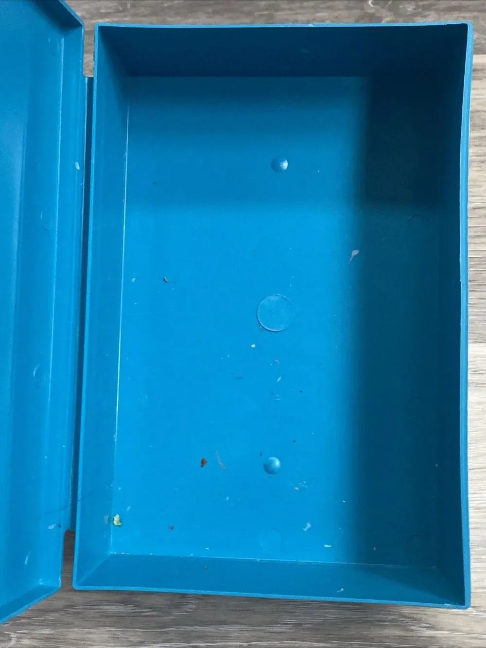 Vintage Empire Pencil Plastic School Box Case Blue School Bus